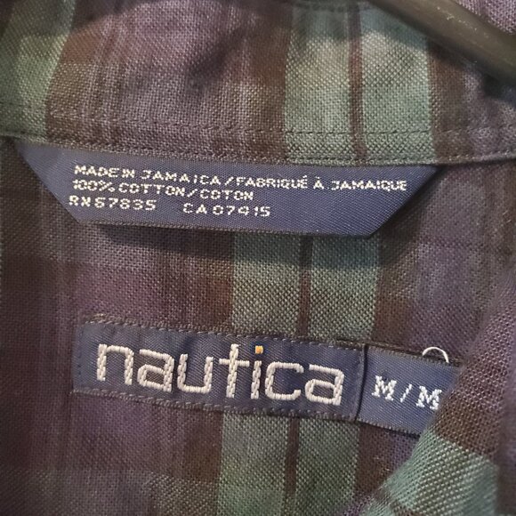 BNWT Nautica Men's 100% cotton Plaid Dress Shirt- Sz Large - Picture 2 of 7